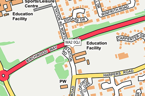 WA2 0QJ map - OS OpenMap – Local (Ordnance Survey) WA2 0QJ map - OS OpenMap – Local (Ordnance Survey)