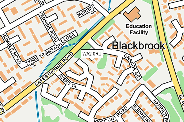 WA2 0RU map - OS OpenMap – Local (Ordnance Survey) WA2 0RU map - OS OpenMap – Local (Ordnance Survey)