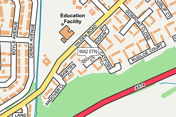 WA2 0TN map - OS OpenMap – Local (Ordnance Survey) WA2 0TN map - OS OpenMap – Local (Ordnance Survey)