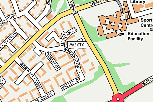 WA2 0TX map - OS OpenMap – Local (Ordnance Survey) WA2 0TX map - OS OpenMap – Local (Ordnance Survey)
