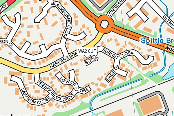 WA2 0UF map - OS OpenMap – Local (Ordnance Survey) WA2 0UF map - OS OpenMap – Local (Ordnance Survey)