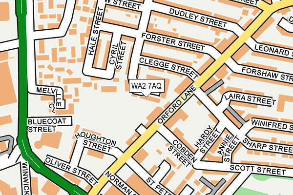 WA2 7AQ map - OS OpenMap – Local (Ordnance Survey) WA2 7AQ map - OS OpenMap – Local (Ordnance Survey)