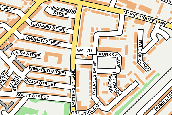 WA2 7DT map - OS OpenMap – Local (Ordnance Survey) WA2 7DT map - OS OpenMap – Local (Ordnance Survey)