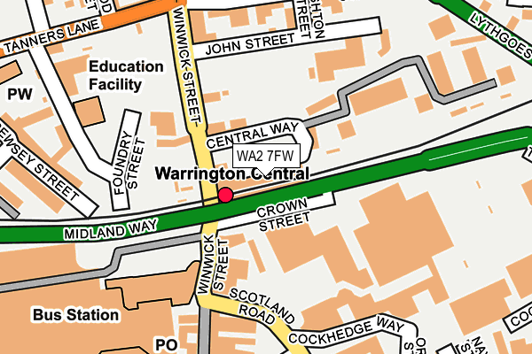 WA2 7FW map - OS OpenMap – Local (Ordnance Survey) WA2 7FW map - OS OpenMap – Local (Ordnance Survey)
