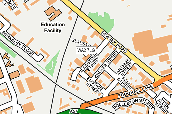 WA2 7LG map - OS OpenMap – Local (Ordnance Survey) WA2 7LG map - OS OpenMap – Local (Ordnance Survey)