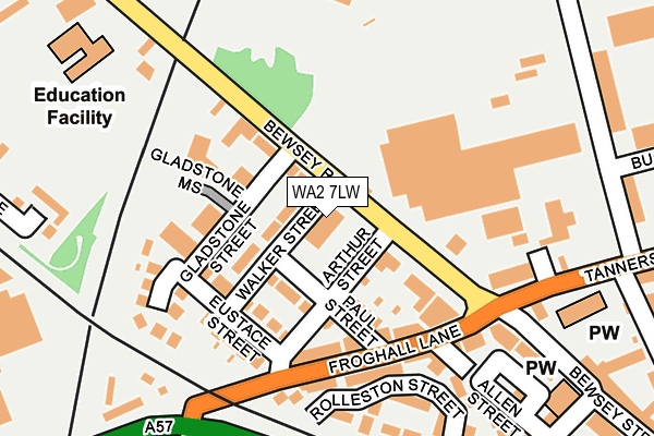 WA2 7LW map - OS OpenMap – Local (Ordnance Survey) WA2 7LW map - OS OpenMap – Local (Ordnance Survey)