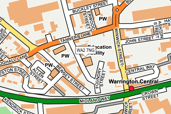 WA2 7NG map - OS OpenMap – Local (Ordnance Survey) WA2 7NG map - OS OpenMap – Local (Ordnance Survey)