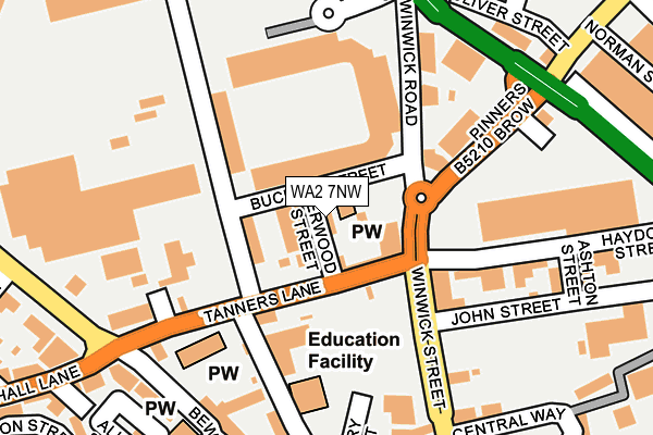 WA2 7NW map - OS OpenMap – Local (Ordnance Survey) WA2 7NW map - OS OpenMap – Local (Ordnance Survey)