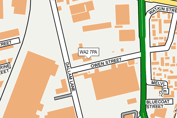 WA2 7PA map - OS OpenMap – Local (Ordnance Survey) WA2 7PA map - OS OpenMap – Local (Ordnance Survey)