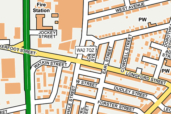 WA2 7QZ map - OS OpenMap – Local (Ordnance Survey) WA2 7QZ map - OS OpenMap – Local (Ordnance Survey)