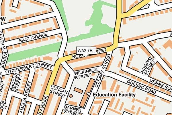 WA2 7RJ map - OS OpenMap – Local (Ordnance Survey)