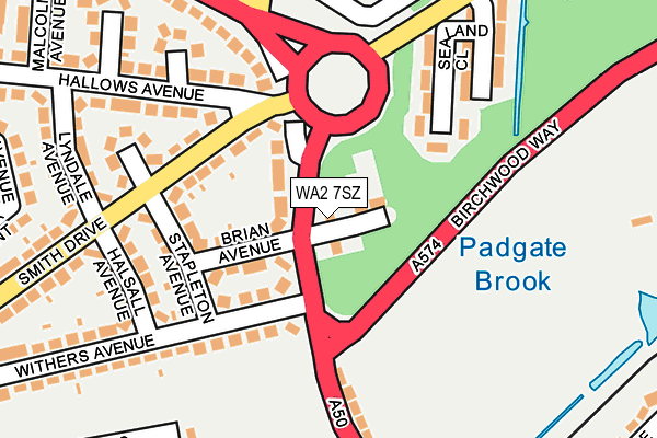 WA2 7SZ map - OS OpenMap – Local (Ordnance Survey) WA2 7SZ map - OS OpenMap – Local (Ordnance Survey)