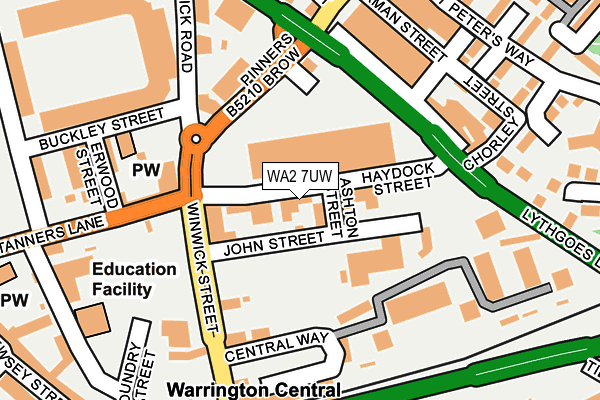 WA2 7UW map - OS OpenMap – Local (Ordnance Survey) WA2 7UW map - OS OpenMap – Local (Ordnance Survey)