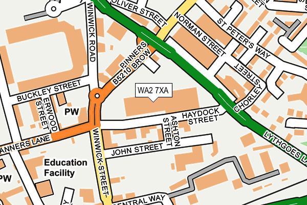 WA2 7XA map - OS OpenMap – Local (Ordnance Survey) WA2 7XA map - OS OpenMap – Local (Ordnance Survey)