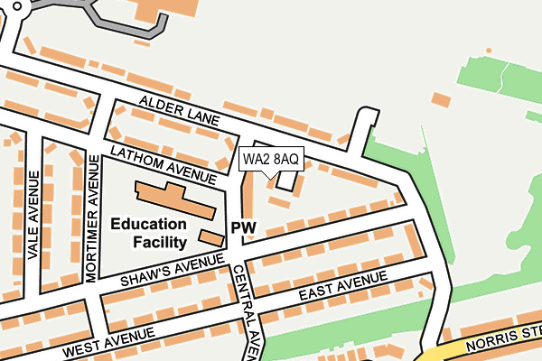 WA2 8AQ map - OS OpenMap – Local (Ordnance Survey) WA2 8AQ map - OS OpenMap – Local (Ordnance Survey)
