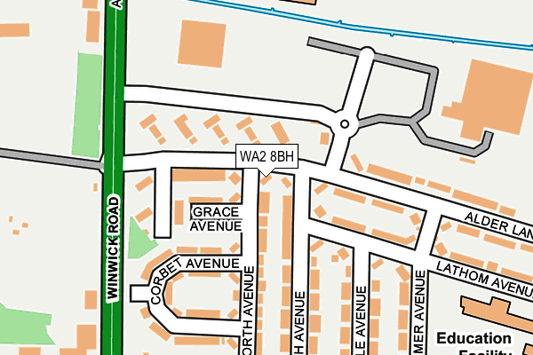 WA2 8BH map - OS OpenMap – Local (Ordnance Survey) WA2 8BH map - OS OpenMap – Local (Ordnance Survey)