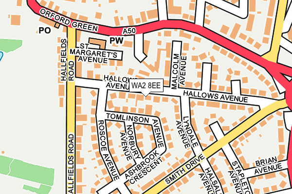 WA2 8EE map - OS OpenMap – Local (Ordnance Survey) WA2 8EE map - OS OpenMap – Local (Ordnance Survey)
