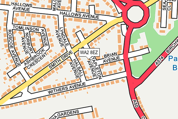 WA2 8EZ map - OS OpenMap – Local (Ordnance Survey) WA2 8EZ map - OS OpenMap – Local (Ordnance Survey)