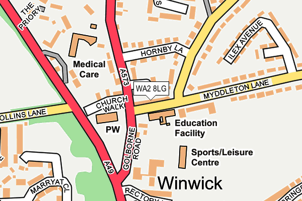 WA2 8LG map - OS OpenMap – Local (Ordnance Survey) WA2 8LG map - OS OpenMap – Local (Ordnance Survey)