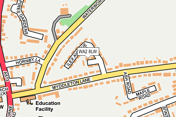 WA2 8LW map - OS OpenMap – Local (Ordnance Survey) WA2 8LW map - OS OpenMap – Local (Ordnance Survey)