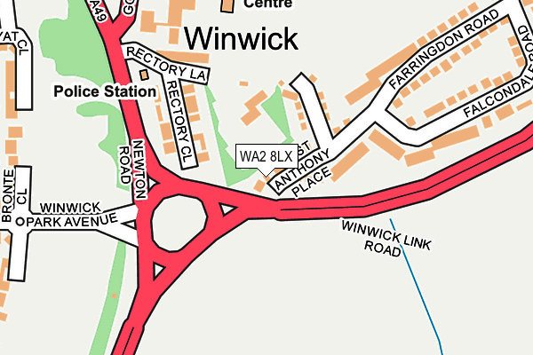 WA2 8LX map - OS OpenMap – Local (Ordnance Survey)