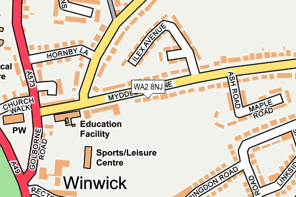 WA2 8NJ map - OS OpenMap – Local (Ordnance Survey) WA2 8NJ map - OS OpenMap – Local (Ordnance Survey)