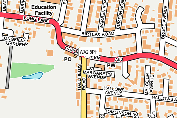 WA2 8PH map - OS OpenMap – Local (Ordnance Survey) WA2 8PH map - OS OpenMap – Local (Ordnance Survey)