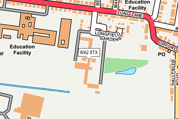 WA2 8TX map - OS OpenMap – Local (Ordnance Survey) WA2 8TX map - OS OpenMap – Local (Ordnance Survey)