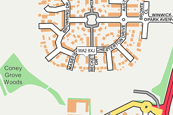 WA2 8XJ map - OS OpenMap – Local (Ordnance Survey) WA2 8XJ map - OS OpenMap – Local (Ordnance Survey)