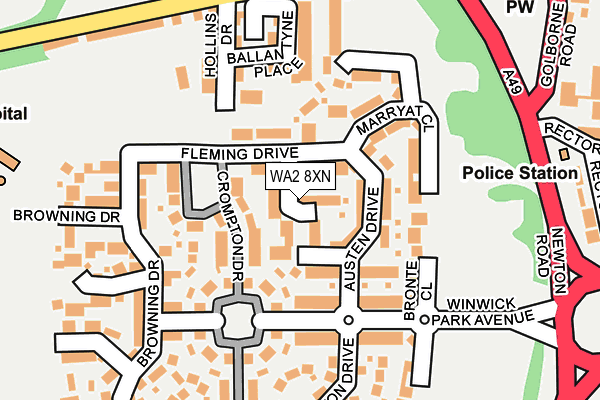 WA2 8XN map - OS OpenMap – Local (Ordnance Survey) WA2 8XN map - OS OpenMap – Local (Ordnance Survey)