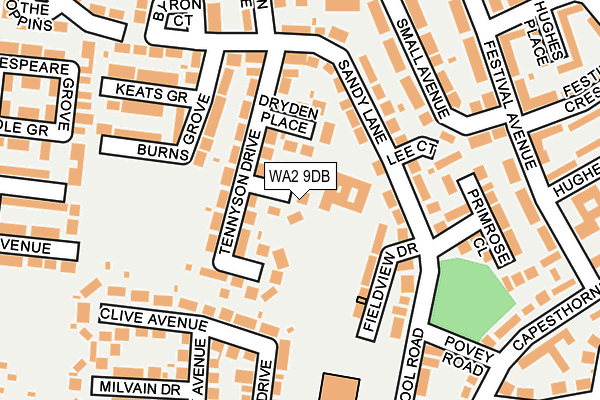WA2 9DB map - OS OpenMap – Local (Ordnance Survey) WA2 9DB map - OS OpenMap – Local (Ordnance Survey)