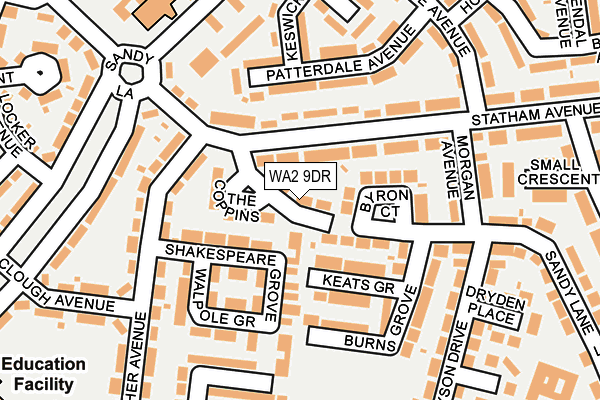 WA2 9DR map - OS OpenMap – Local (Ordnance Survey) WA2 9DR map - OS OpenMap – Local (Ordnance Survey)