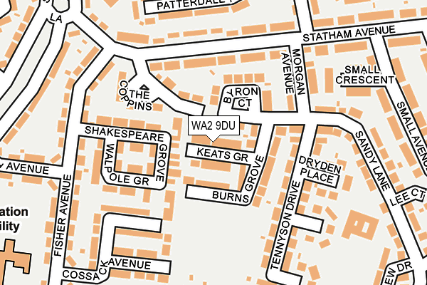 WA2 9DU map - OS OpenMap – Local (Ordnance Survey) WA2 9DU map - OS OpenMap – Local (Ordnance Survey)