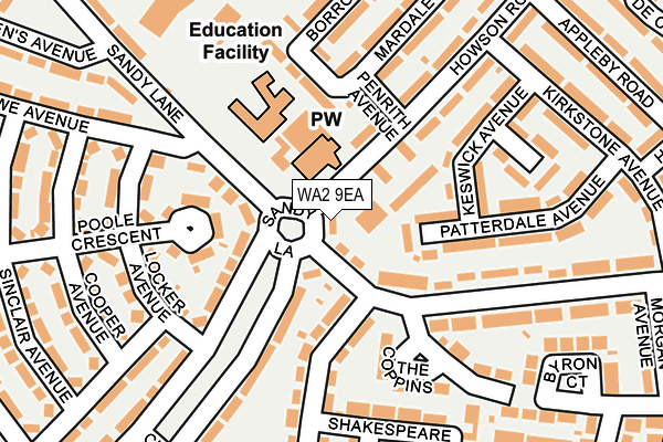 WA2 9EA map - OS OpenMap – Local (Ordnance Survey) WA2 9EA map - OS OpenMap – Local (Ordnance Survey)