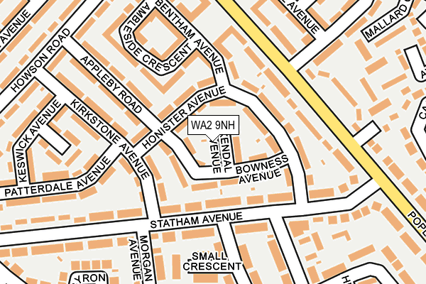WA2 9NH map - OS OpenMap – Local (Ordnance Survey) WA2 9NH map - OS OpenMap – Local (Ordnance Survey)