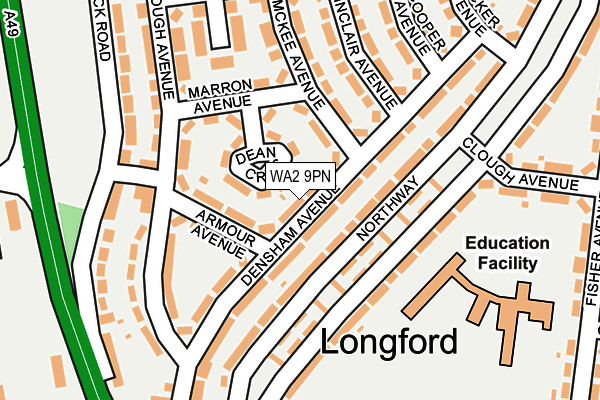 WA2 9PN map - OS OpenMap – Local (Ordnance Survey) WA2 9PN map - OS OpenMap – Local (Ordnance Survey)