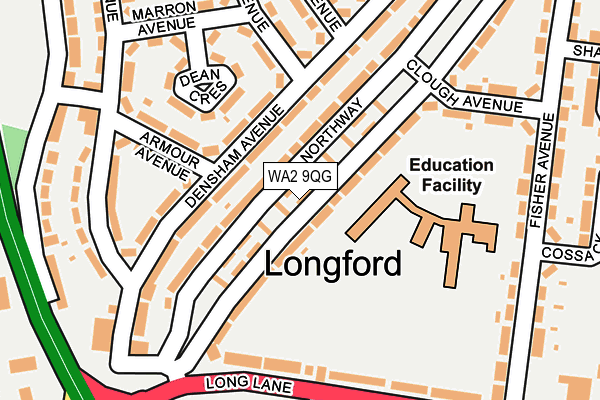 WA2 9QG map - OS OpenMap – Local (Ordnance Survey) WA2 9QG map - OS OpenMap – Local (Ordnance Survey)