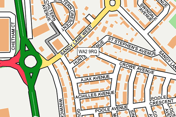 WA2 9RQ map - OS OpenMap – Local (Ordnance Survey)
