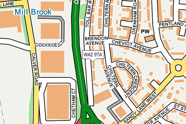 WA2 9TA map - OS OpenMap – Local (Ordnance Survey) WA2 9TA map - OS OpenMap – Local (Ordnance Survey)