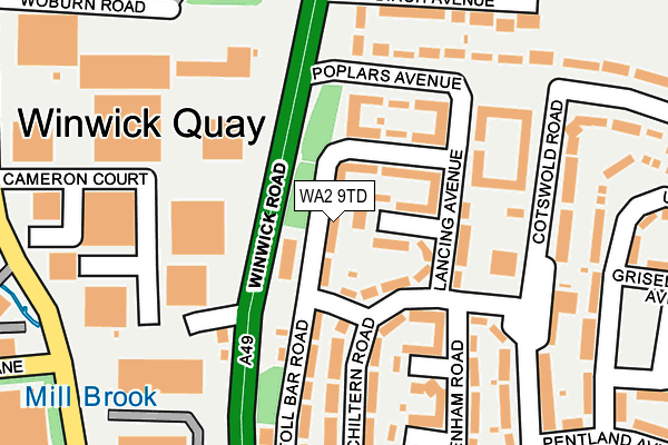 WA2 9TD map - OS OpenMap – Local (Ordnance Survey) WA2 9TD map - OS OpenMap – Local (Ordnance Survey)