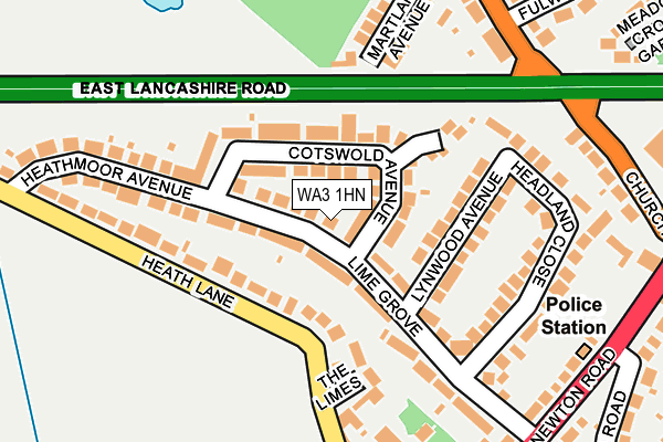 WA3 1HN map - OS OpenMap – Local (Ordnance Survey) WA3 1HN map - OS OpenMap – Local (Ordnance Survey)