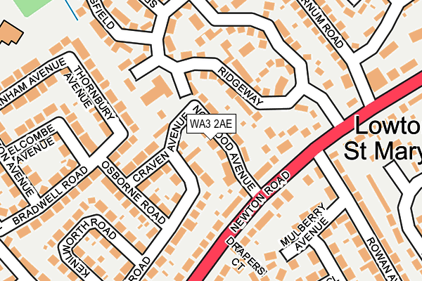 WA3 2AE map - OS OpenMap – Local (Ordnance Survey) WA3 2AE map - OS OpenMap – Local (Ordnance Survey)