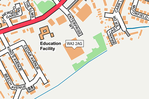 WA3 2AG map - OS OpenMap – Local (Ordnance Survey) WA3 2AG map - OS OpenMap – Local (Ordnance Survey)