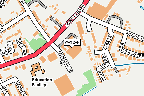 WA3 2AN map - OS OpenMap – Local (Ordnance Survey) WA3 2AN map - OS OpenMap – Local (Ordnance Survey)