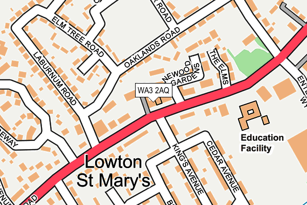 WA3 2AQ map - OS OpenMap – Local (Ordnance Survey) WA3 2AQ map - OS OpenMap – Local (Ordnance Survey)
