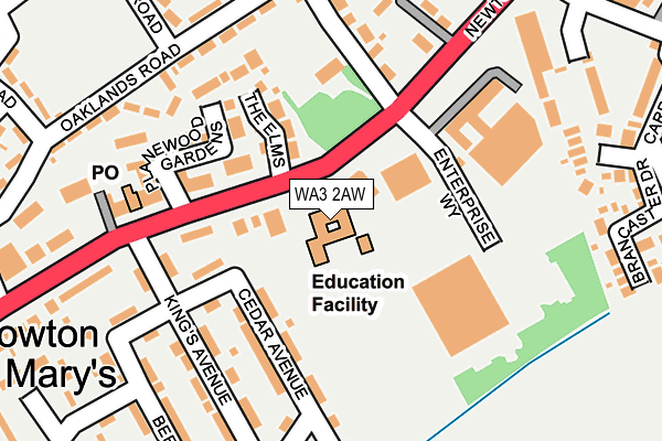 WA3 2AW map - OS OpenMap – Local (Ordnance Survey) WA3 2AW map - OS OpenMap – Local (Ordnance Survey)
