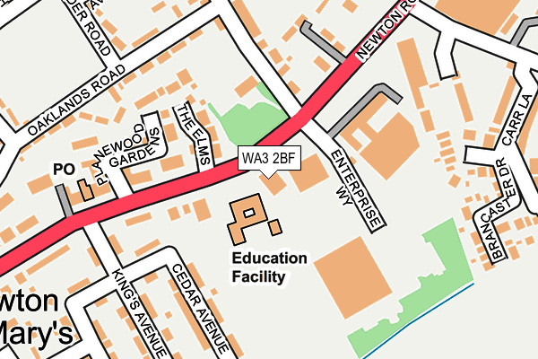 WA3 2BF map - OS OpenMap – Local (Ordnance Survey) WA3 2BF map - OS OpenMap – Local (Ordnance Survey)