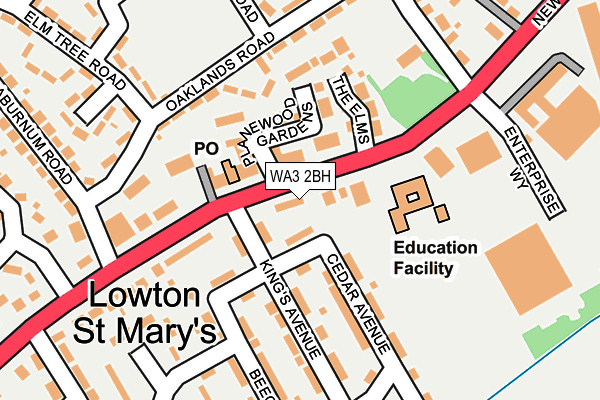 WA3 2BH map - OS OpenMap – Local (Ordnance Survey) WA3 2BH map - OS OpenMap – Local (Ordnance Survey)