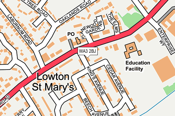 WA3 2BJ map - OS OpenMap – Local (Ordnance Survey) WA3 2BJ map - OS OpenMap – Local (Ordnance Survey)