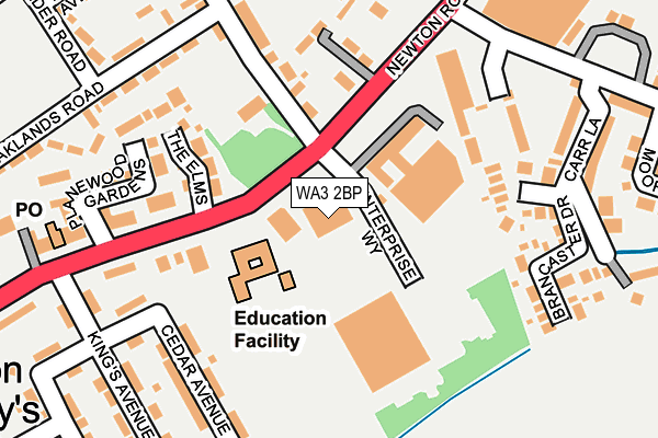 WA3 2BP map - OS OpenMap – Local (Ordnance Survey) WA3 2BP map - OS OpenMap – Local (Ordnance Survey)